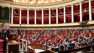 L'hémicycle de l'Assemblée nationale française, le 5 janvier 2022
