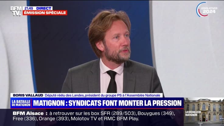 Postes à l'Assemblée nationale: "Nous n'avons pas eu mandat de glisser quelque bulletin Rassemblement national dans quelque urne que ce soit", indique Boris Vallaud (PS)