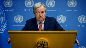 Le secrétaire général des États-Unis, Antonio Guterres, au siège de l'ONU à New York, le 27 juillet 2023.