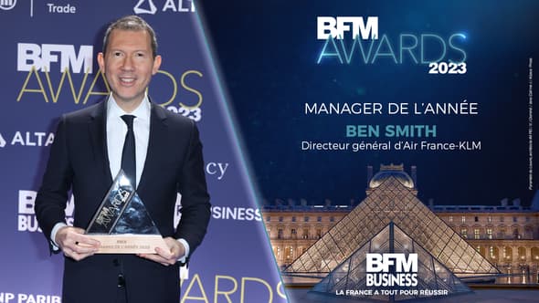 Ben Smith, le patron d'Air France-KLM, élu Manager de l'année aux BFM Awards 2023.