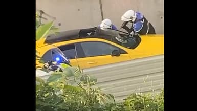 Capture d'écran d'une vidéo circulant sur les réseaux sociaux de l'interpellation qui a conduit à la mort de Nahel, 17 ans à Nanterre