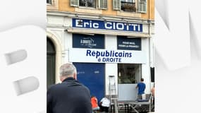 La devanture de la permanence d'Eric Ciotti a été changée ce jeudi 27 juin 2024.