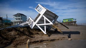 Des dégâts provoqués par la tempête Béryl à Surfside Beach, au Texas, le 8 juillet 2024