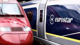 Deux rames Eurostar, le 24 janvier 2023, à la gare de Bruxelles-Midi