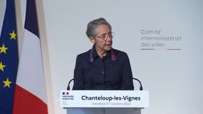 Élisabeth Borne à Chanteloup-les-Vignes  le 27 octobre 2023