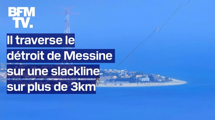 Italie: un athlète estonien traverse le détroit de Messine sur une slackline de plus de 3 km