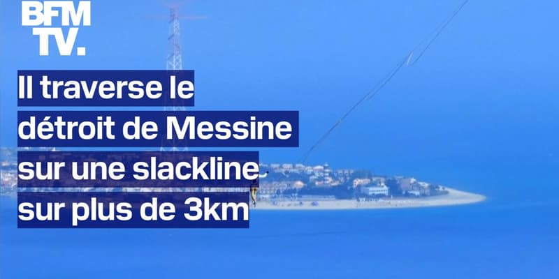 Italie: un athlète estonien traverse le détroit de Messine sur une slackline de plus de 3 km