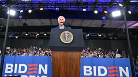 Joe Biden devant des partisans à Raleigh, en Caroline du Nord, le 28 juin 2024.