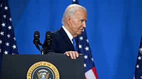 Joe Biden lors d'une conférence de presse à Washington, le jeudi 11 juillet 2024