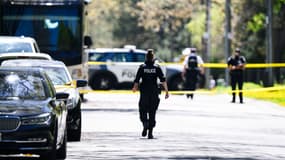 La police de Toronto (Canada) en patrouille le 7 mai 2024.