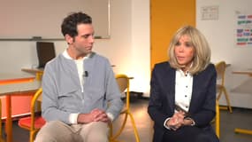 Le chanteur Mika et Brigitte Macron, le 6 novembre 2023 sur BFMTV