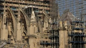 Le chantier de reconstruction de la cathédrale Notre-Dame de Paris, le 21 janvier 2023