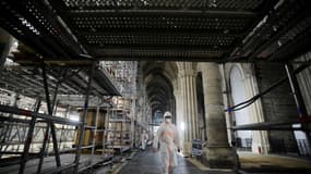 Le chantier de reconstruction de Notre-Dame, le 15 mars 2022 à Paris