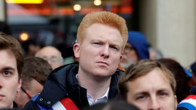 Le députant sortant de La France Insoumise (LFI)  Adrien Quatennens lors d'une manifestation à Paris le 30 avril 2024