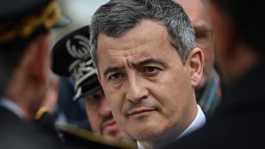 Le ministre de l'Intérieur, Gérald Darmanin, lors d'un déplacement en Côte-d'Or le 28 mars 2024