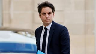 Le ministre délégué aux Comptes publics, Gabriel Attal arrive à l'Elysée, le 27 mars 2023 à Paris