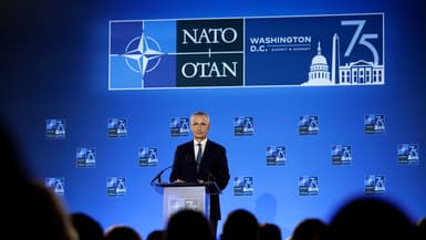 Le secrétaire général de l'Otan Jens Stoltenberg, le mercredi 10 juillet à Washington