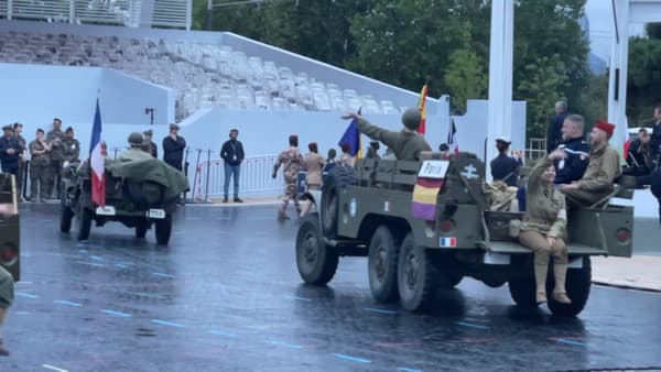 Les répétitions du 14-Juillet 2024 sur l'avenue Foch à Paris.