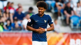 Mathis Lambourde avec l'équipe de France U17 en juin 2023