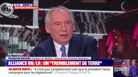 Proposition d'alliance RN/LR: "C'est le plus précieux de ce que nous sommes qui est en jeu", assure François Bayrou (Modem)