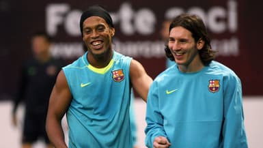 Ronaldinho et Lionel Messi en 2007.