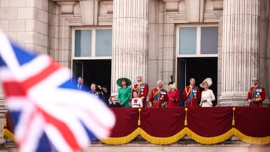 La famille royale au blacon de Buckingham, le 17 juin 2023, pour célébrer le premier "trooping the colours" de Charles en tant que roi. 