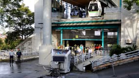 Une cabine du téléphérique de Medellin tombée au sol, le 26 juin 2024